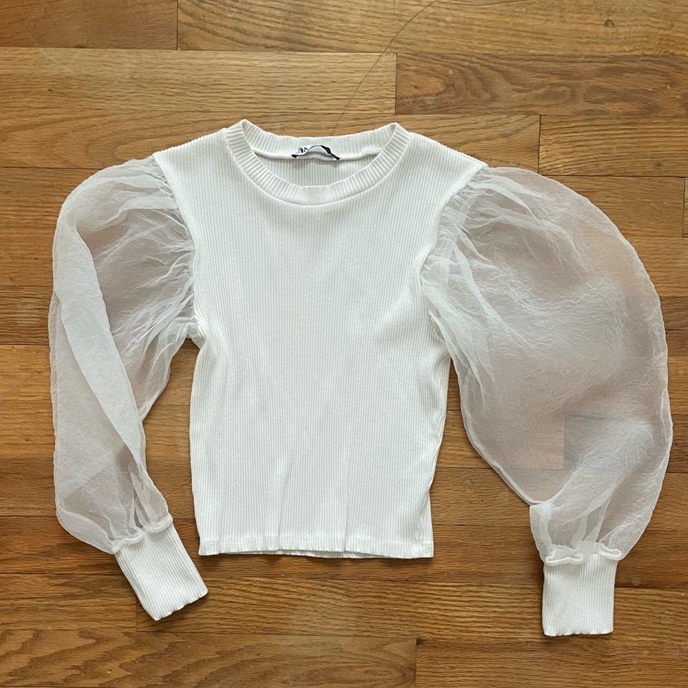 Zara Puff Sleve Blouse Shirt